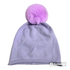 Norla Pom-Pom Beanie Hat Purple